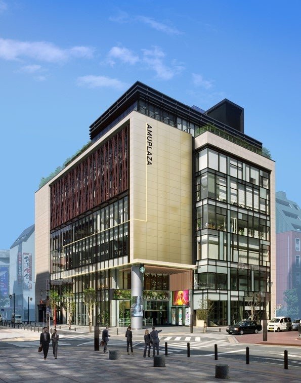 アミュプラザ天神は2027年春開業。外壁工事は10月1日から アミュプラザ天神の外観(工事後のイメージ)