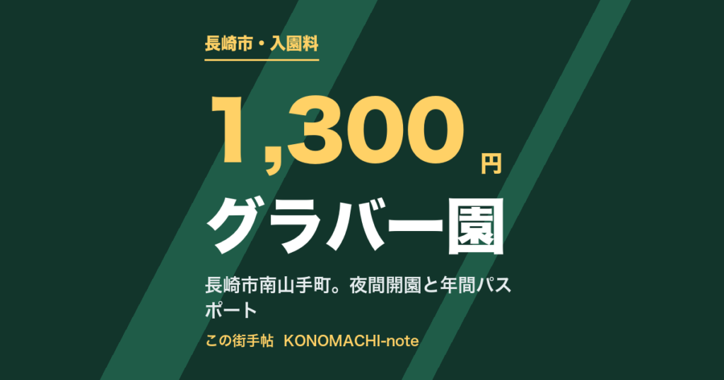 グラバー園。入園料と開園時間、夜間開園、駐車場とアクセス