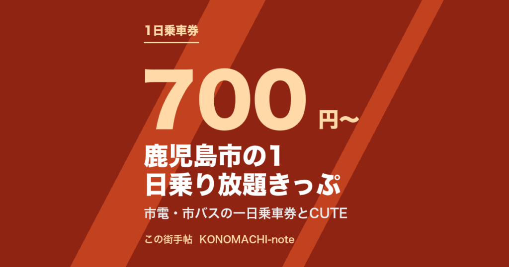 鹿児島市の1日乗り放題きっぷ（文字だけのサムネイル）