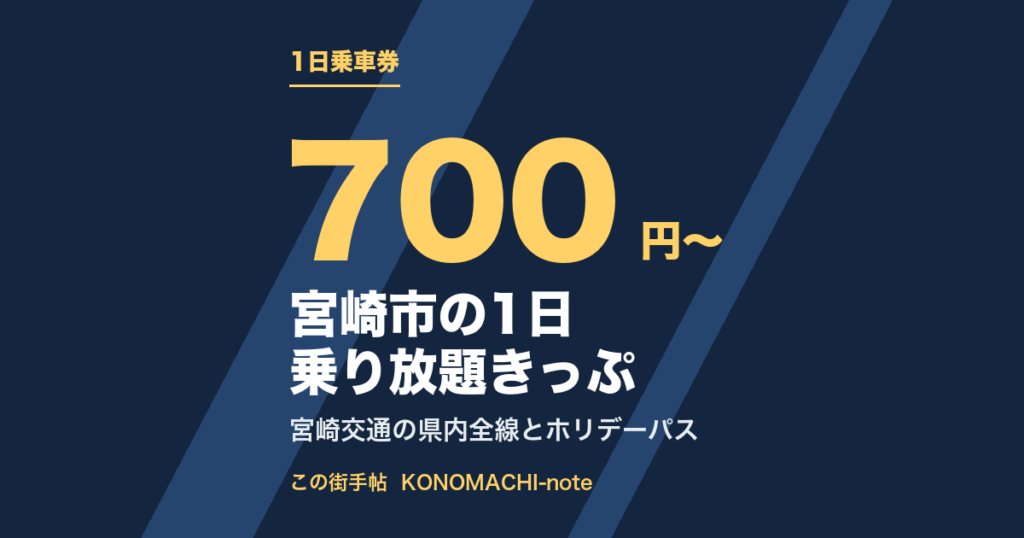宮崎市の1日乗り放題きっぷ（文字だけのサムネイル）