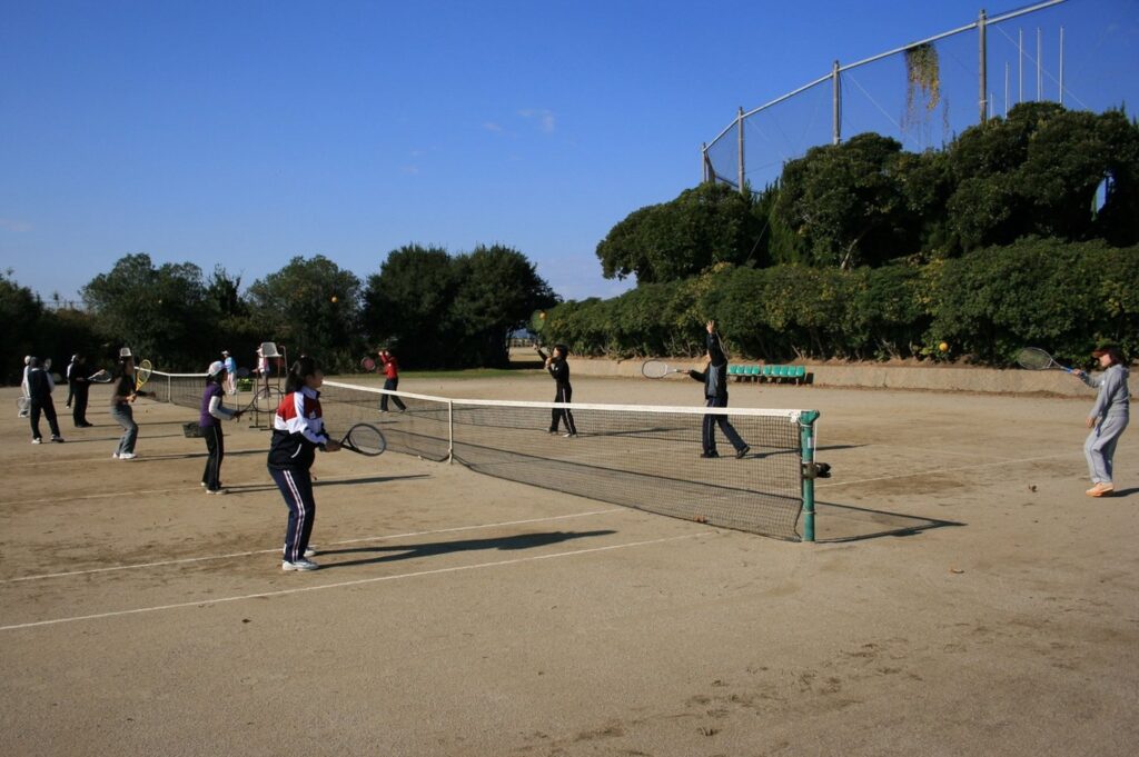 Tennis courts at Gannosu Recreation Center, Fukuoka City