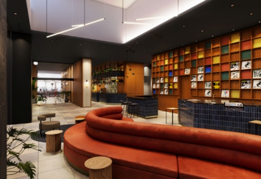 Where to stay when you first move to Kumamoto or Fukuoka: business hotels, weekly and monthly apartments (2026) Rendering of the renovated lobby lounge at Tokyu Stay Hakata