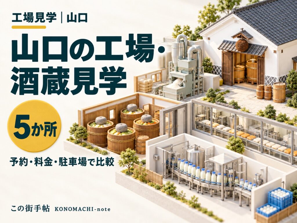 山口の工場見学・蔵見学5か所|個人で行けるのは3つ・料金と予約(イメージイラスト)